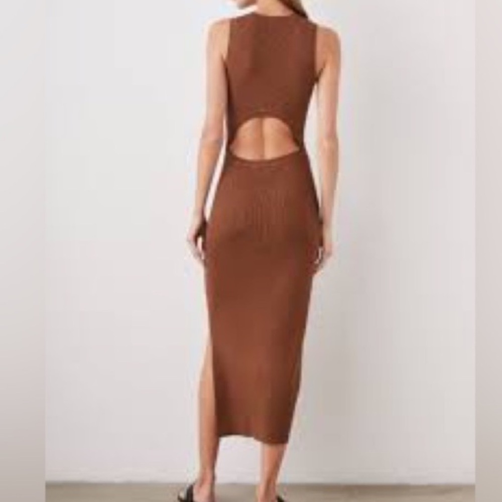 Rails Syd Rib Midi Sweater Dress Toffee Small - Picture 8 of 10